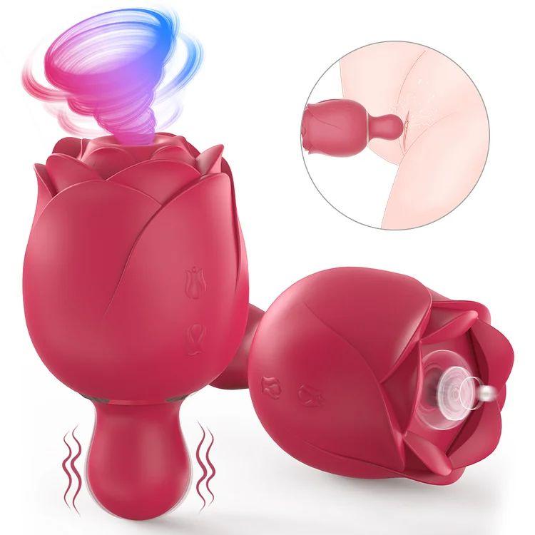 Sucking Virbrator with 9 Vibrating & 9 Flapping Modes Rose Vibrator for Women