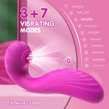 DREIFACHES AROUSAL Klitoris-Saugen, 5 Lecken und 10 vibrierender G-Punkt-Vibrator 