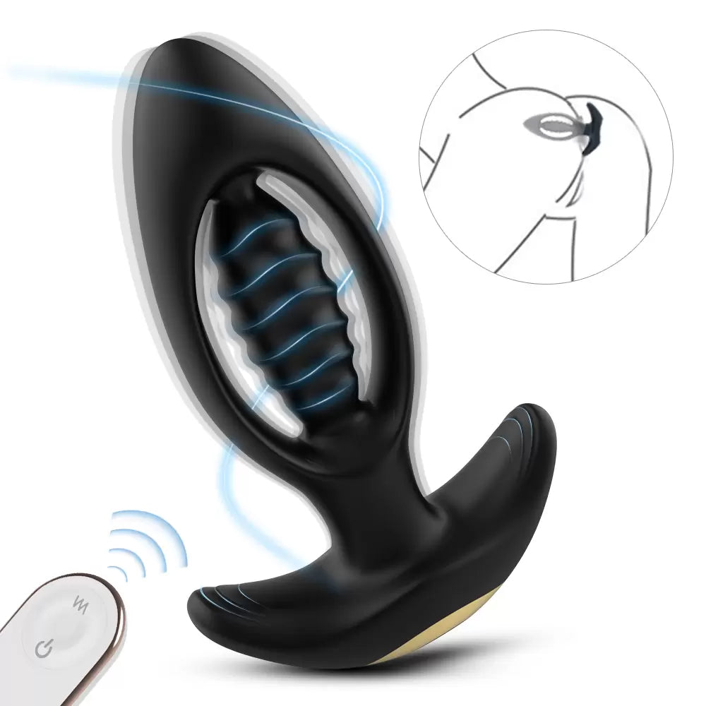 Wireless Hollow Out Anal Prostate Massager Butt plug Vibrators Couple Sex Toys