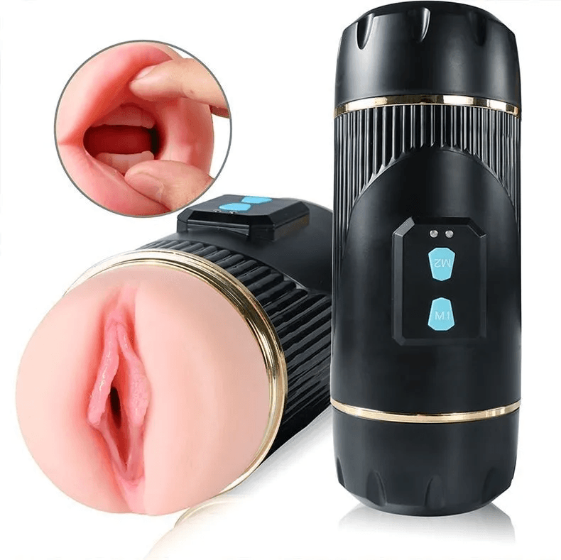 Kay Dual Channels 2in1 Lifelike 7 Frequency 3 Speed Male Masturbator Realistic Dual Channels